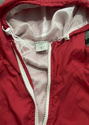 Kırmızı Kapüşonlu Kadın Spor Ceket - Görsel 2