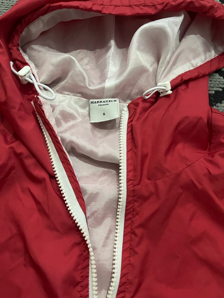 Kırmızı Kapüşonlu Kadın Spor Ceket - Görsel 2