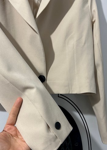 38 Beden Bej Mini Kadın Blazer Ceket