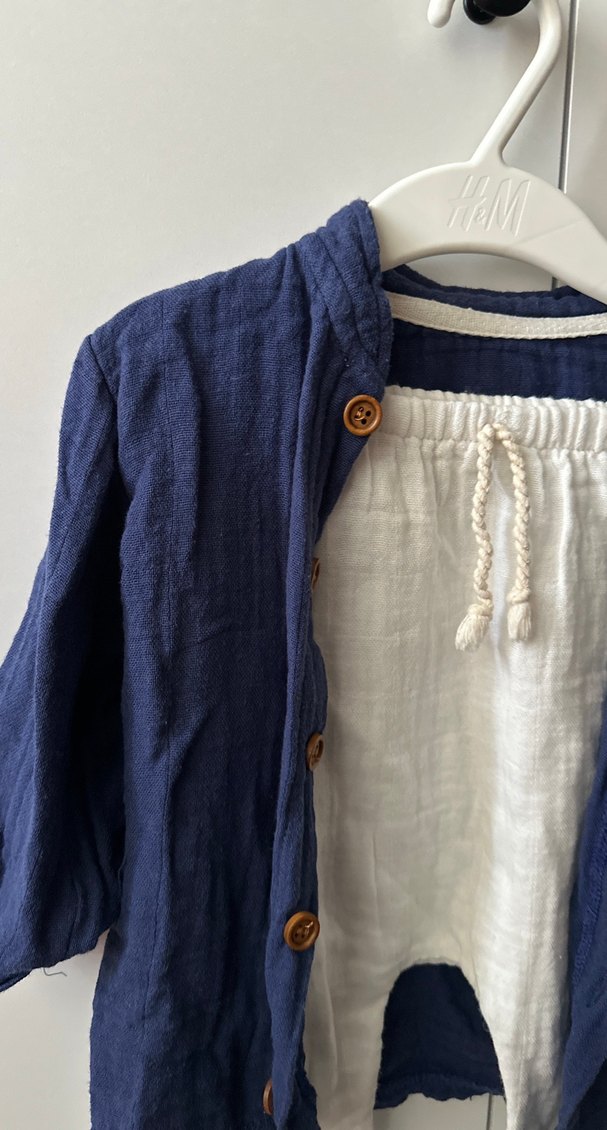 Bohem Tarzı Erkek Bebek Keten Takım - Görsel 2