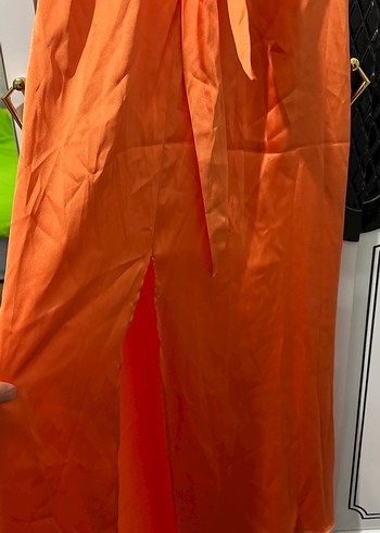 Turuncu Uzun Askılı Salaş Elbise - Görsel 2