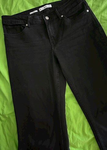 MNG Düğmeli Koyu Yeşil Kadın Denim Pantolon - Görsel 2