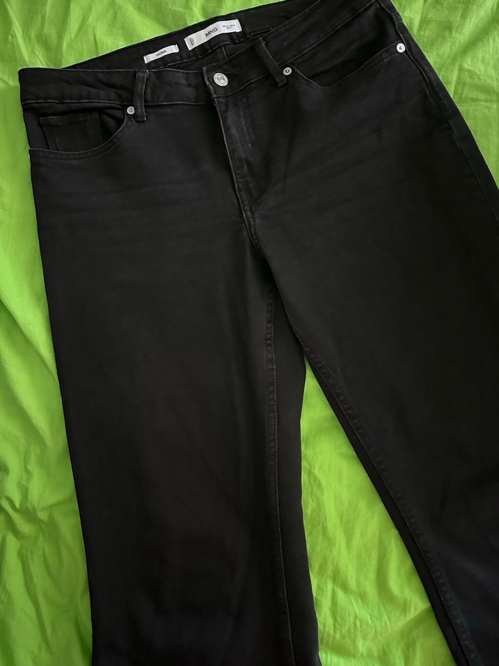 MNG Düğmeli Koyu Yeşil Kadın Denim Pantolon - Görsel 2