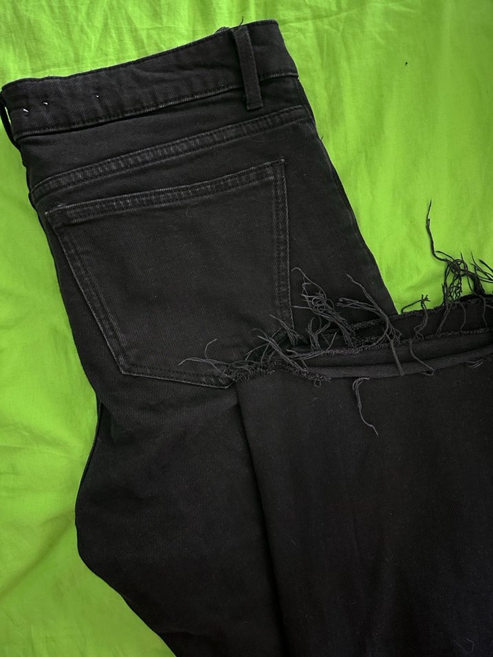 MNG Düğmeli Koyu Yeşil Kadın Denim Pantolon - Görsel 3