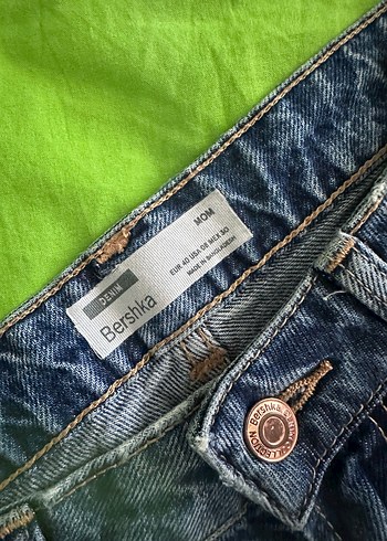 Düğmeli Mavi Salaş Kadın Denim Pantolon - Görsel 2