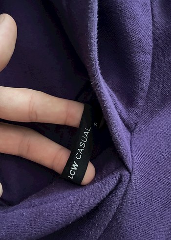 Mor Kapüşonlu Uzun Kollu Sweatshirt - Görsel 3