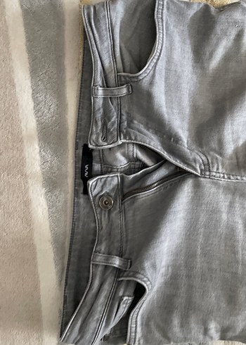 Gri Loose Fit Kadın Kot Pantolon - Görsel 2