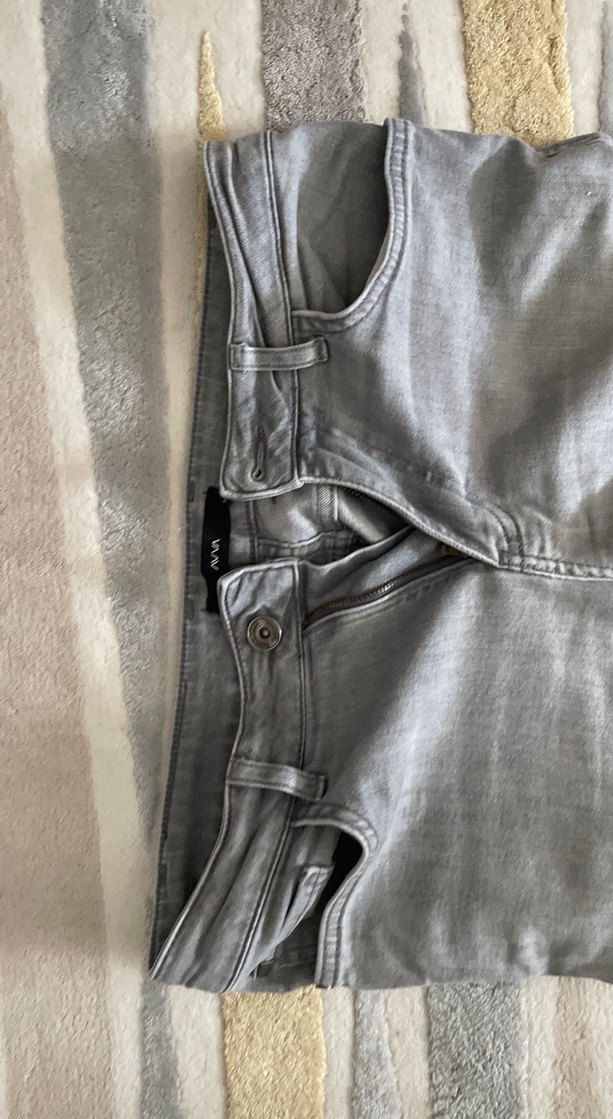 Gri Loose Fit Kadın Kot Pantolon - Görsel 2