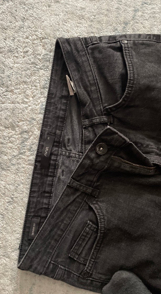 Erkek Siyah Normal Kesim Denim Jean - Görsel 2