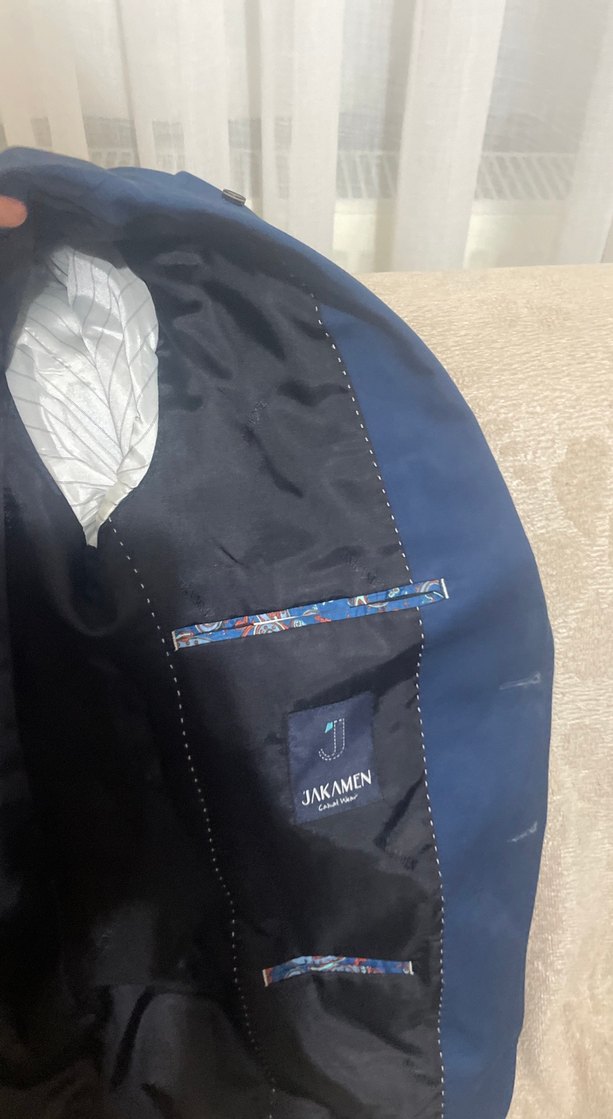 Lacivert Erkek Ceket, Normal Kesim, Düğmeli beden slim fit - Görsel 5