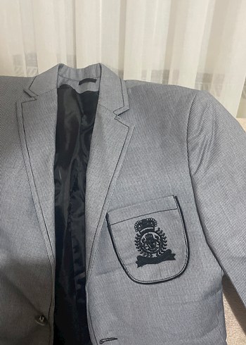 Gri Erkek Çocuk Düğmeli Ceket bedeni m l - Görsel 2