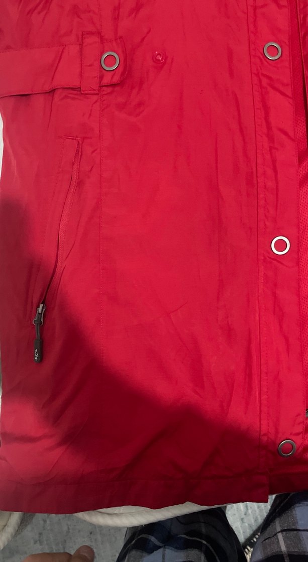 Kırmızı Kapüşonlu Düğmeli Midi Ceket - Görsel 2