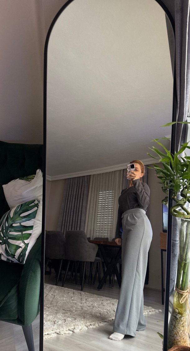 Gri Midi Boyfriend Kot Pantolon - Görsel 2