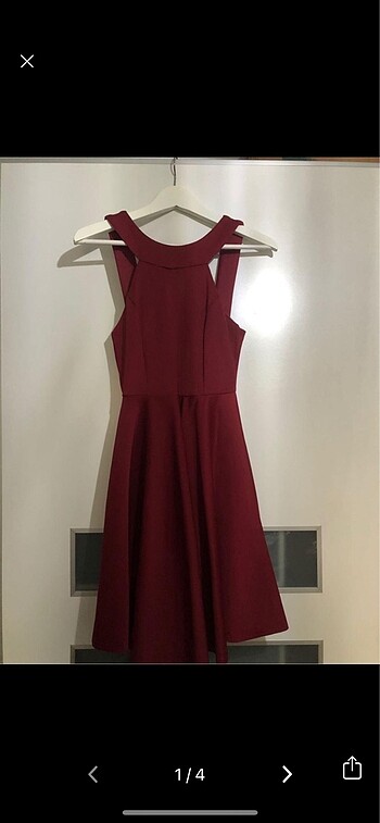 Bordo abiye şık elbise