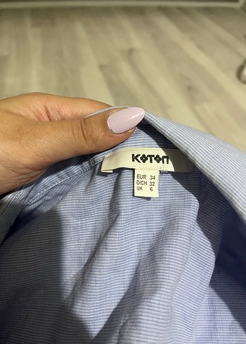 Koton mavi çizgili Kadın Gömlek
