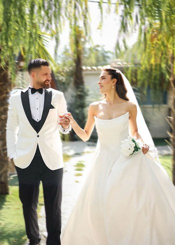 Klasik Beyaz A Kesim Gelinlik - Görsel 2