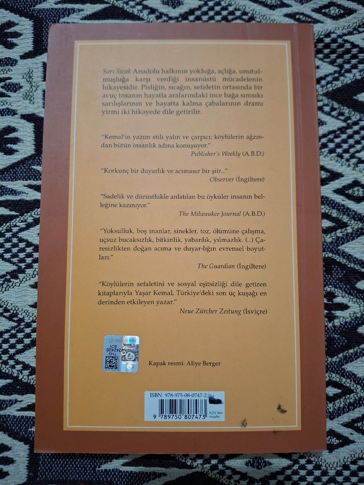 Yaşar Kemal - Sarı Sıcak Romanı - Görsel 2