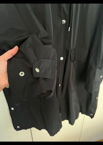 Siyah Düğmeli Midi oversize - Görsel 4