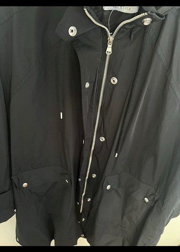 Siyah Düğmeli Midi oversize - Görsel 7