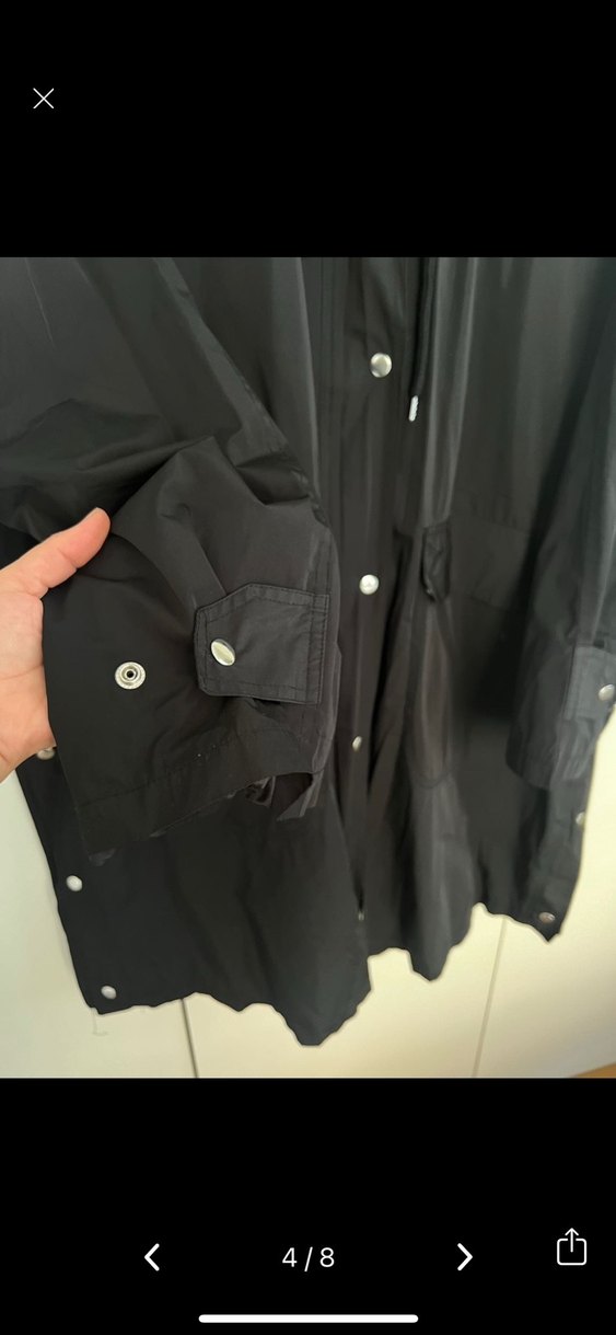 Siyah Düğmeli Midi oversize - Görsel 4