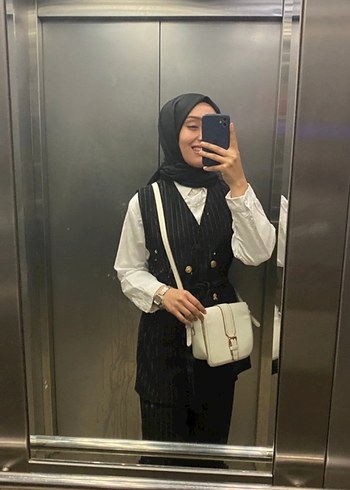 Siyah Çizgili Yelek İkili Takım - Görsel 3