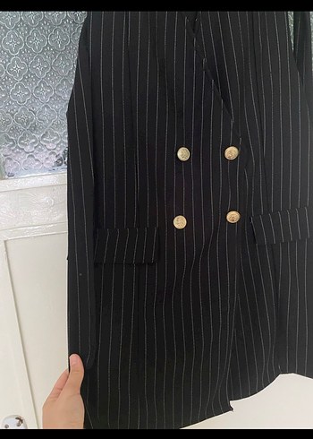 Siyah Çizgili Yelek İkili Takım - Görsel 4