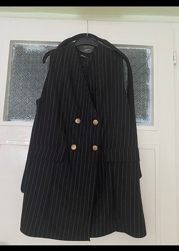 Siyah Çizgili Yelek İkili Takım - Görsel 2