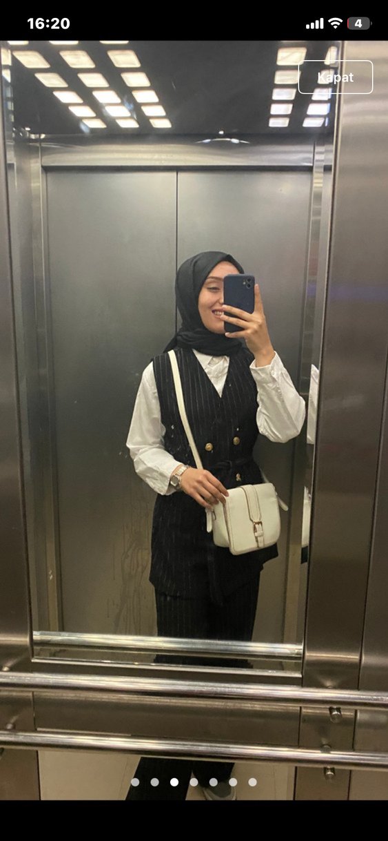 Siyah Çizgili Yelek İkili Takım - Görsel 3