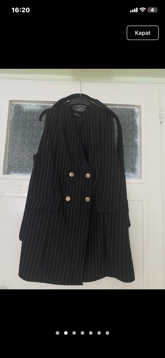 Siyah Çizgili Yelek İkili Takım - Görsel 2