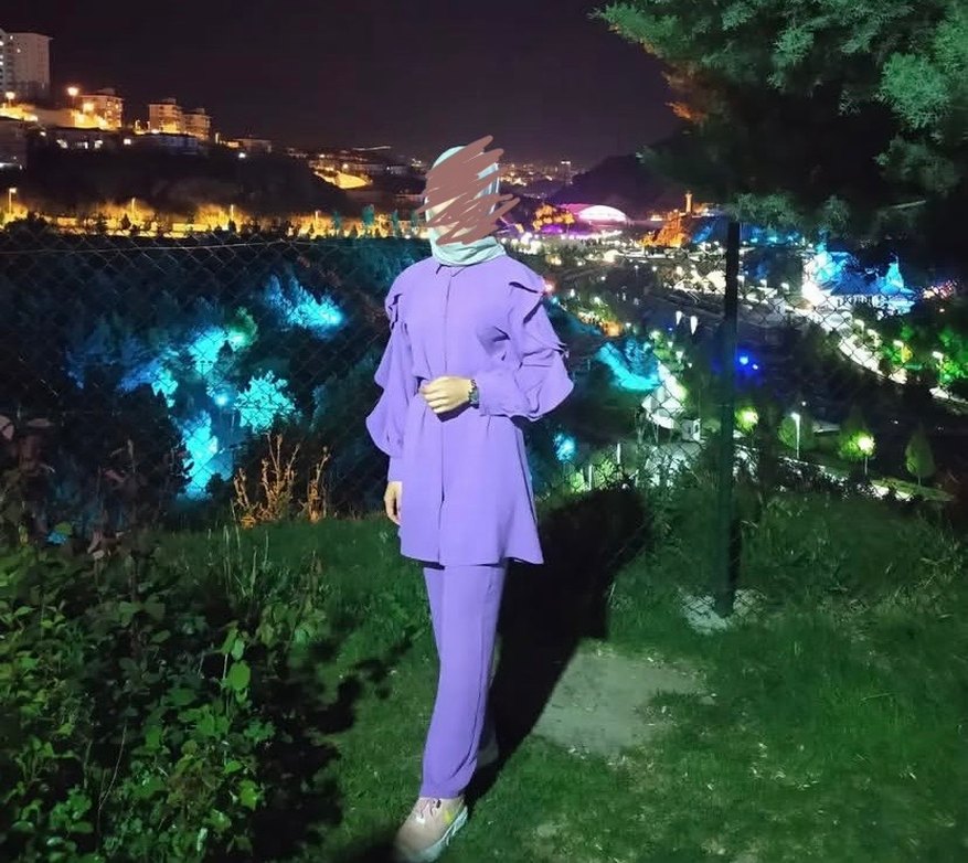 Mor İkili Takım Tesettür - Görsel 2