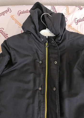 Siyah Erkek Çocuk Düğmeli Kaban - Görsel 2