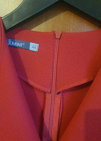 Kırmızı V Yakalı Kadın Midi Tulum - Görsel 6