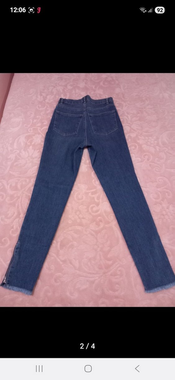 Kadın Mavi Normal Kesim Midi Kot Pantolon - Görsel 2