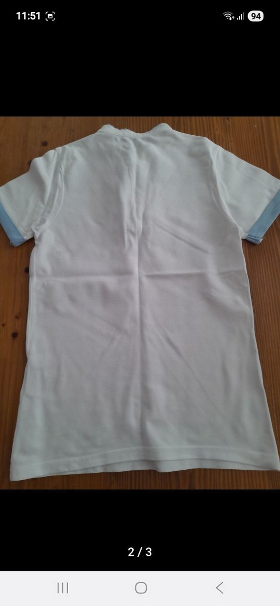 Düğmeli Yaka Erkek Beyaz Polo Tişört - Görsel 2