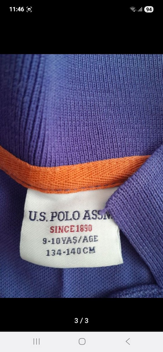 Mavi Baskılı V Yaka Erkek çocuk polo tişört - Görsel 3