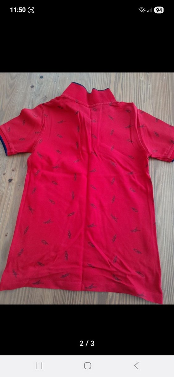 Erkek Çocuk Kırmızı Baskılı Polo Tişört - Görsel 2