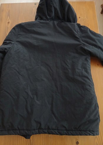 Siyah Kapüşonlu Erkek Çocuk Street Wear Kaban - Görsel 2