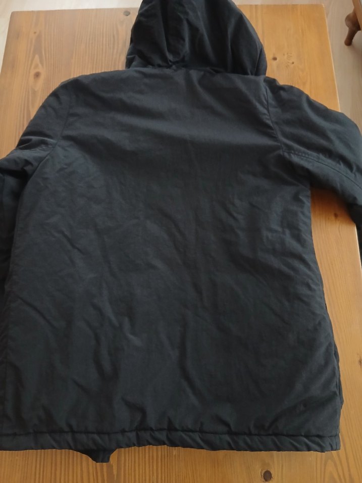 Siyah Kapüşonlu Erkek Çocuk Street Wear Kaban - Görsel 2