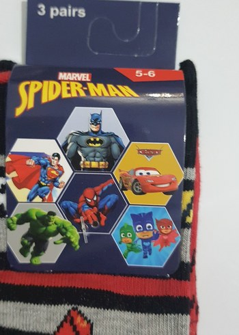 Çocuk Çok Renkli Baskılı Çorap 3'lü - Görsel 3