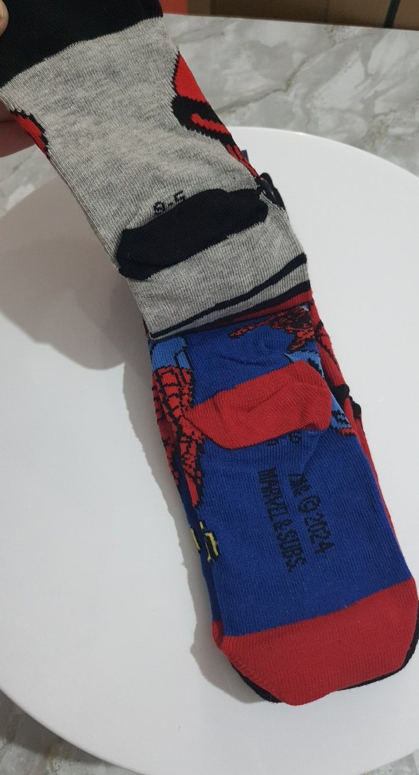 Çocuk Çok Renkli Baskılı Çorap 3'lü - Görsel 4