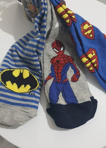 Çocuk Çorapları Süper Kahraman Desenli - Görsel 2
