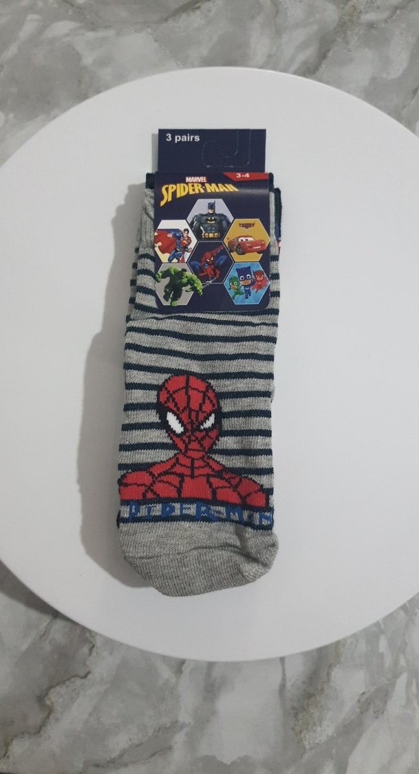 Erkek Çocuk Gri Desenli Çorap Seti - Görsel 2