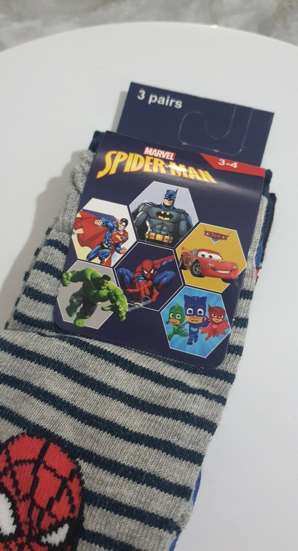 Erkek Çocuk Gri Desenli Çorap Seti - Görsel 3