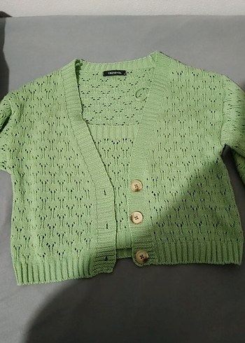 Yeşil Mini Triko Kadın Hırka Takımı - Görsel 2