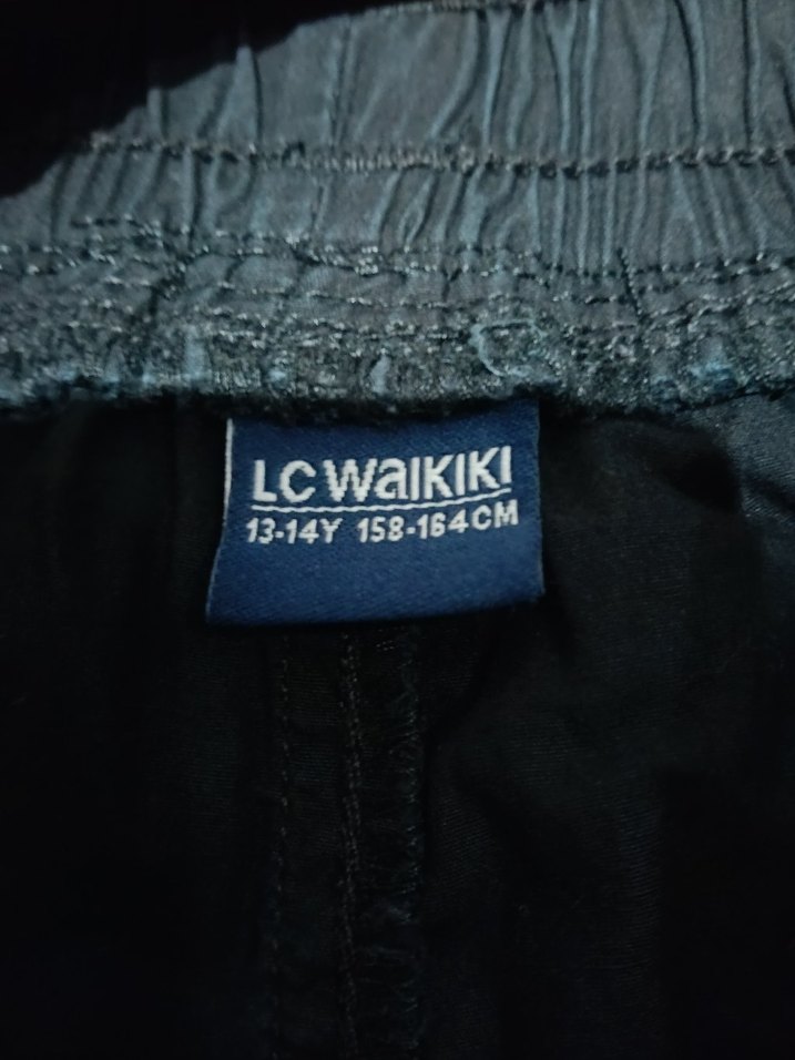 Siyah Pamuklu Bel Bantlı Erkek Bermuda - Görsel 2