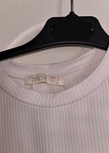 Baskılı, Kemerli Beyaz Crop Top - Görsel 2