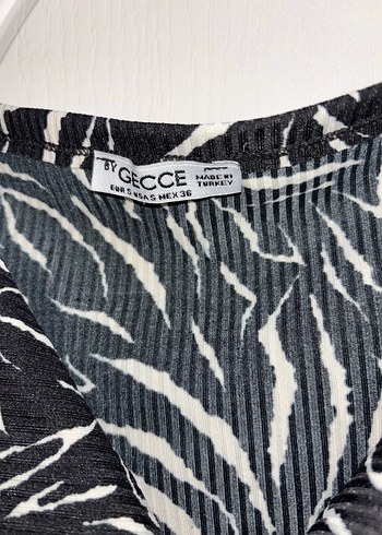 Zebra Desenli Kısa Kollu Mini Elbise - Görsel 2