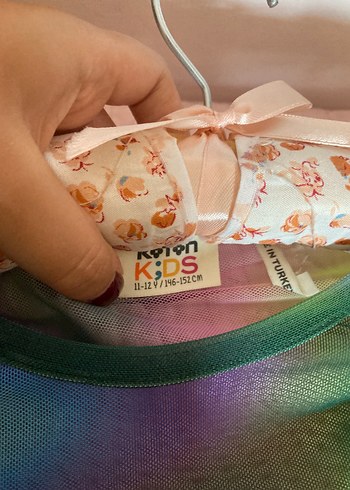 s Beden Kadın Çok Renkli Tie-Dye Midi Transparan Elbise