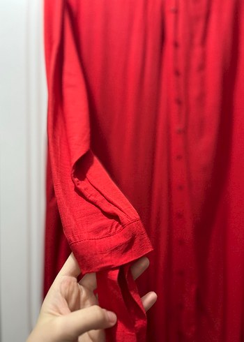 Düğmeli Narçiçeği Kadın Tunik Gömlek - Görsel 3