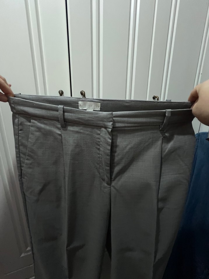 Gri Kadın Klasik Kesim Düğmeli Blazer Ceket Takım - Görsel 4